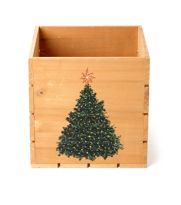 7" x 7" Christmas Tree Wood Crate by Place & Time