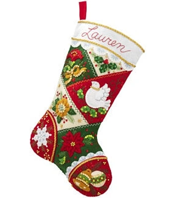 Bucilla 18" Elegant Patchwork Felt Stocking Kit