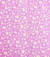 Graphic Ditsy Daisies on Pink Cotton Fabric by Keepsake Calico