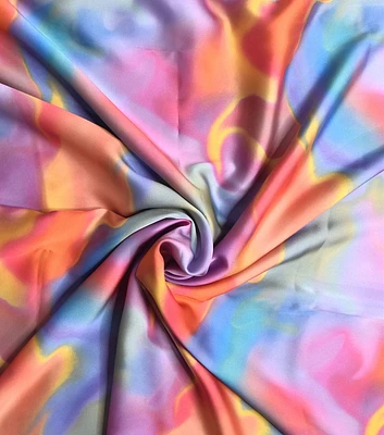 Multi Rainbow Ombre Lightweight Charmeuse Fabric