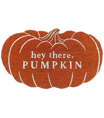 30" x 18" Fall Orange Hey There Pumpkin Coir Doormat by Place & Time