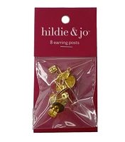 10mm Gold Earring Posts With Earring Backs 8ct by hildie & jo