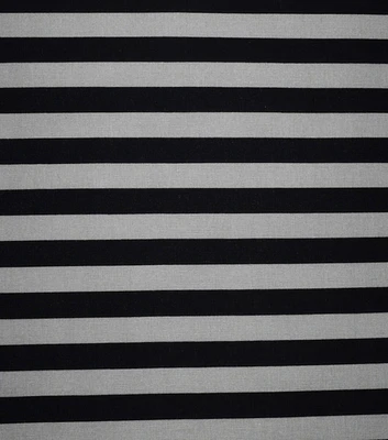 Halloween Black & Gray Stripes Cotton Fabric