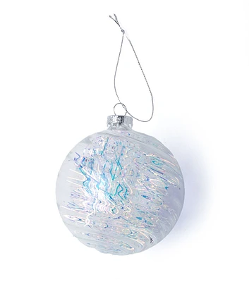 4" Christmas Iridescent Glass Ball Ornament by Place & Time