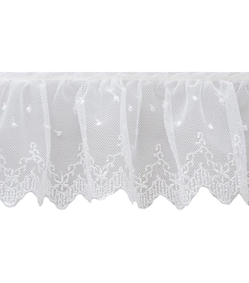 Simplicity Ruffled Trim Ivory Swiss Dots