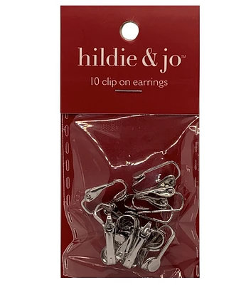 10pk Antique Silver Clip on Earrings With Loop by hildie & jo