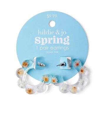 1" Spring Flower Hoop Earrings by hildie & jo