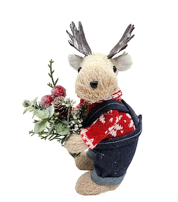 8" Christmas Reindeer in Sweater by Bloom Room