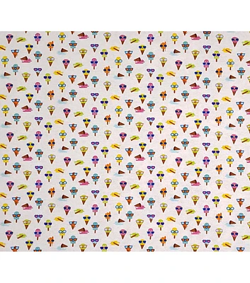 Popsicles on White Super Snuggle Flannel Fabric by POP!