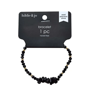 1ct Black Natural Stone Bracelet by hildie & jo