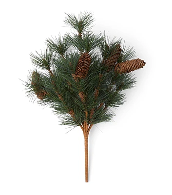 17" Christmas Green Pine Leaf Bush With Pinecones Bush by Bloom Room