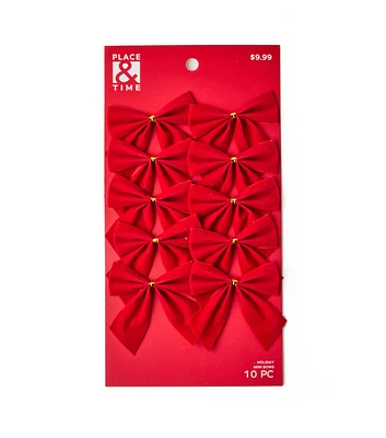 3" Christmas Mini Red Bow Ornaments 10pk by Place & Time