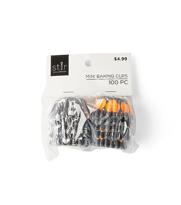 100ct Halloween Skull & Jack O Lantern Mini Cupcake Liners by STIR