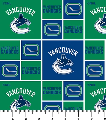 NHL Vancouver Canucks Black Cotton Fabric