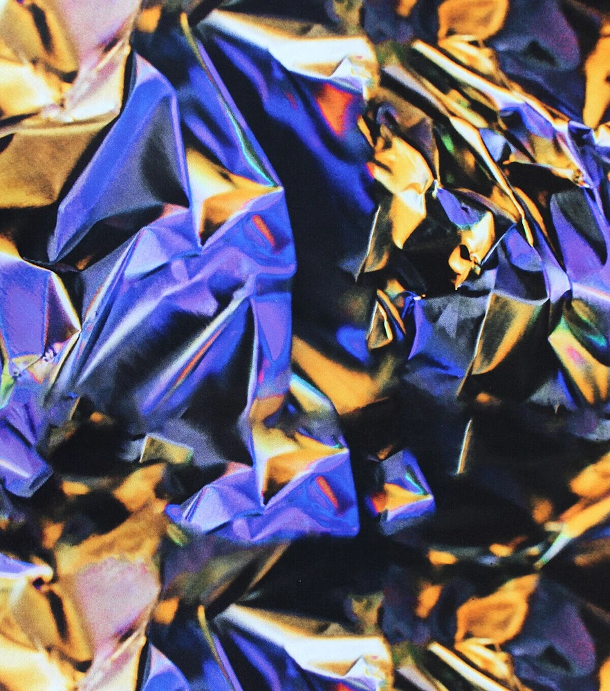 Purple & Orange Abstract Satin Fabric