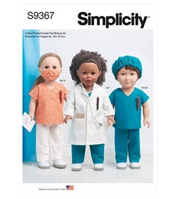 Simplicity S9367 Doll Clothes Sewing Pattern