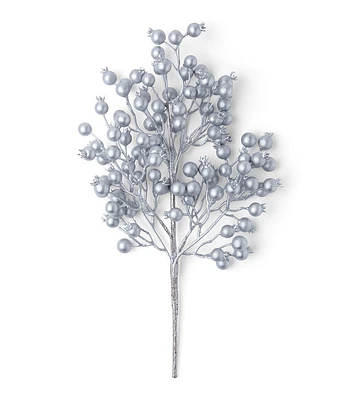 19.5" Christmas Silver Berry Bush by Bloom Room