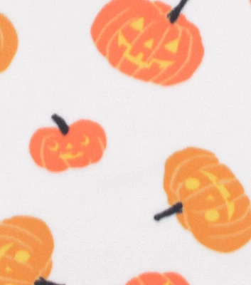 Orange Jack O Lanterns Blizzard Fleece Fabric