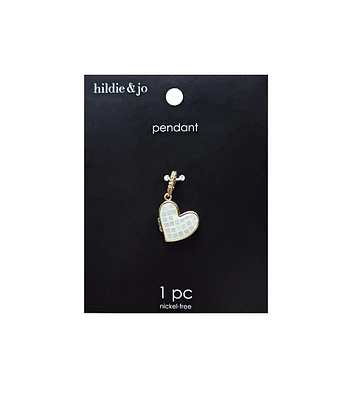 1" White Heart Pendant by hildie & jo