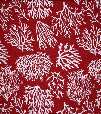 Red Coral Cove Jacquard Upholstery Outdoor Fabric