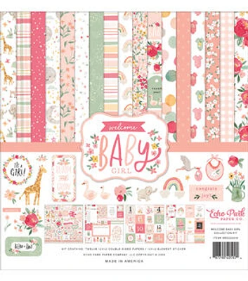 Echo Park Collection Kit 12'' x 12'' Welcome Baby Girl