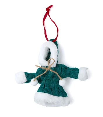 5.5" Christmas Green Knit Coat Ornament by Place & Time