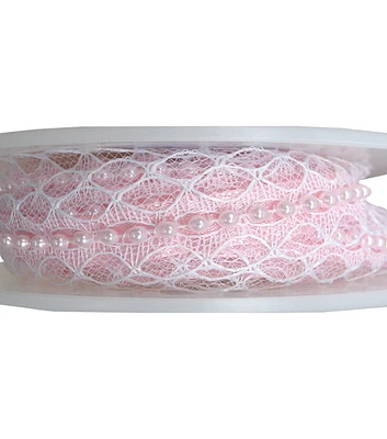 Soft Pink 3/4in Pearls On Beading Trim