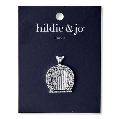 1" Silver Metal Fairy Door With Round Window Pendant by hildie & jo