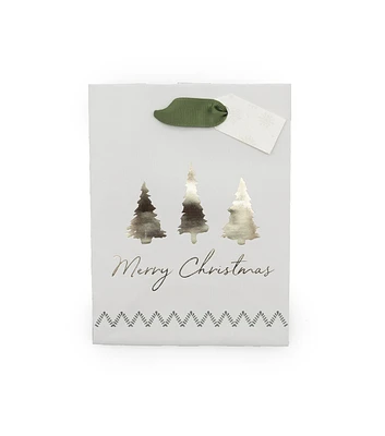 4" x 6" Gold Merry Christmas White Gift Bag by Place & Time