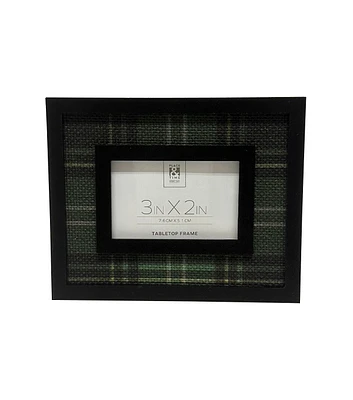 2" x 3" Christmas Green Plaid Wood Tabletop Frame by Place & Time