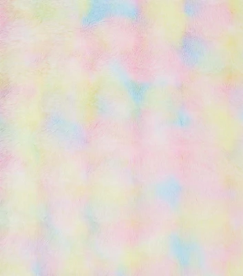 Pink & Yellow Tie Dye Faux Fur Fabric