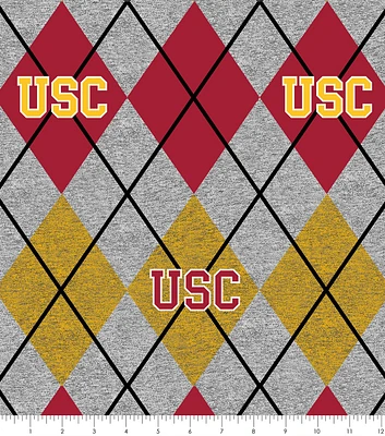 University of Southern California Fleece Fabric Heather Argyle