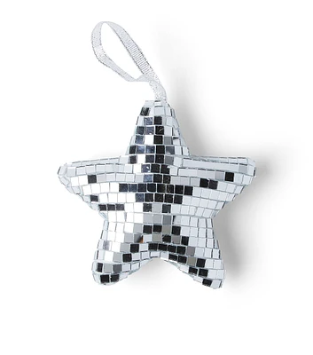 5" Christmas Disco Star Glass Ornament by Place & Time