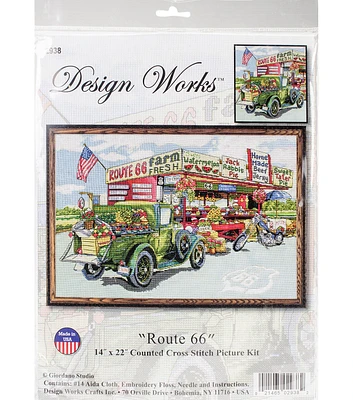 Design Works 22" x 14" Route 66 Counted Cross Stitch Kit