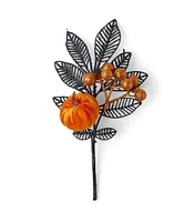 10.5" Halloween Orange Glitter Pumpkin Pick by Bloom Room