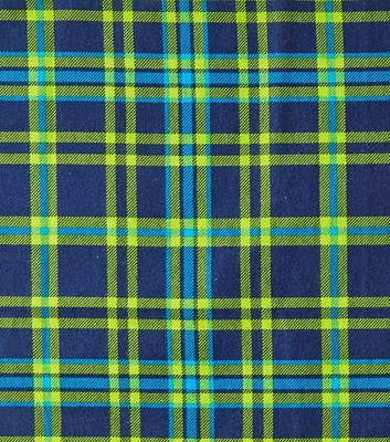 Eddie Bauer Navy & Green Plaid Flannel Prints Fabric