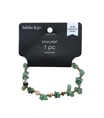 1ct Green Natural Stone Chip Bracelet by hildie & jo