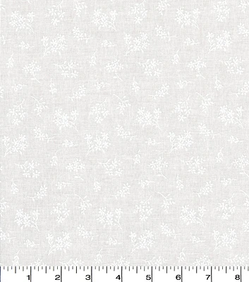 White Ditsy Floral Quilt Cotton Fabric by Quilter's Showcase