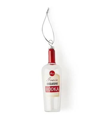 5" Christmas Vodka Bottle Glass Ornament by Place & Time