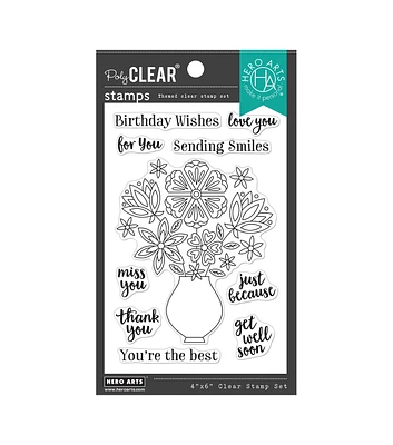 CLEAR STAMP FLOWER VASE