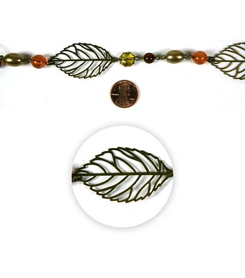 14" Decorative Autumn Leaf Bead Chain by hildie & jo