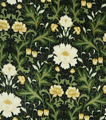 Green Symmetrical Floral Luxe Fleece Fabric