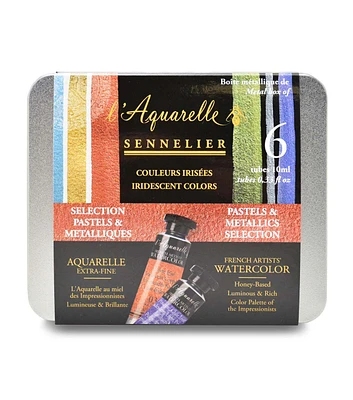 Sennelier 6ct Iridescent & Metallic French Artists' Watercolor Set 10ml