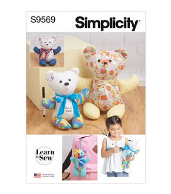 Simplicity S9569 Stuffed Animal Sewing Pattern