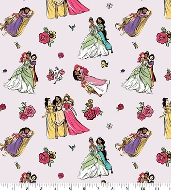 Disney Princess Floral & Friends Cotton Fabric