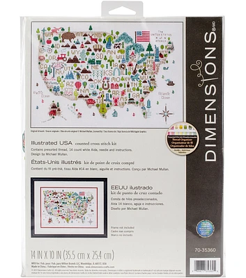 Dimensions 14" x 10" Illustrated Life Counted Cross Stitch Kit