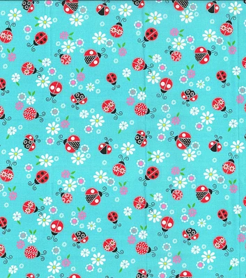 Fabric Traditions Lady Bug Novelty Metallic Cotton Fabric