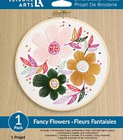 Leisure Arts 6" Fancy Flowers Embroidery Kit