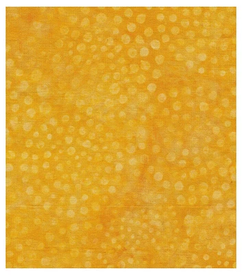 Yellow Circle Dot Batik Cotton Fabric