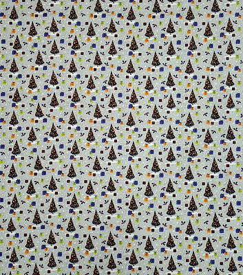 Haunted Trees on Gray Christmas Cotton Fabric